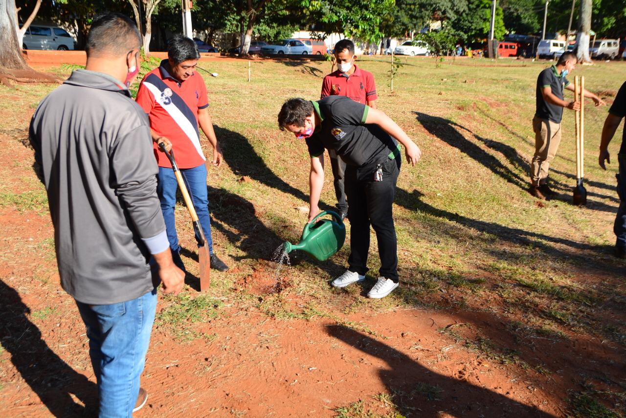 Intenso trabajo de reforestación  y limpieza contra el dengue