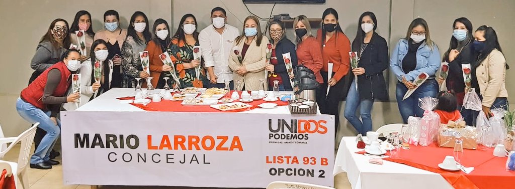 Mario Larroza recibe apoyo de damas coloradas y afirma compromiso de apoyar a las mujeres
