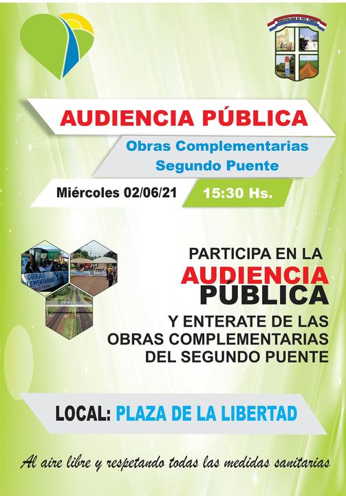 Audiencia pública sobre obras complementarias para el segundo puente