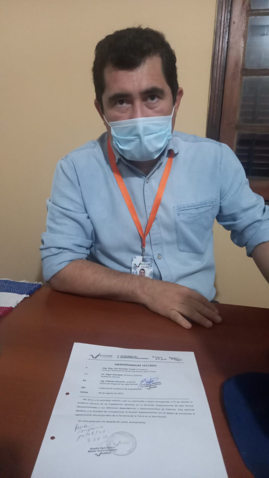 Director regional del INDERT pide auditoría para transparentar gestión