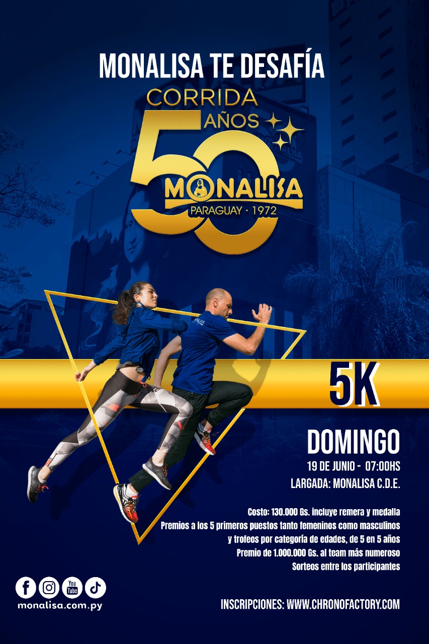 Preparan corrida 5K por el cincuentenario de Monalisa