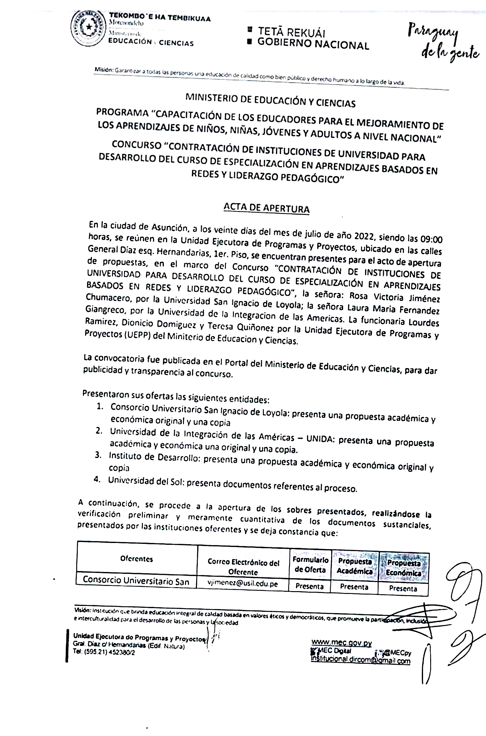 Contrato ya estaría “cocinado” a favor de la USIL y el MEC se llama a silencio