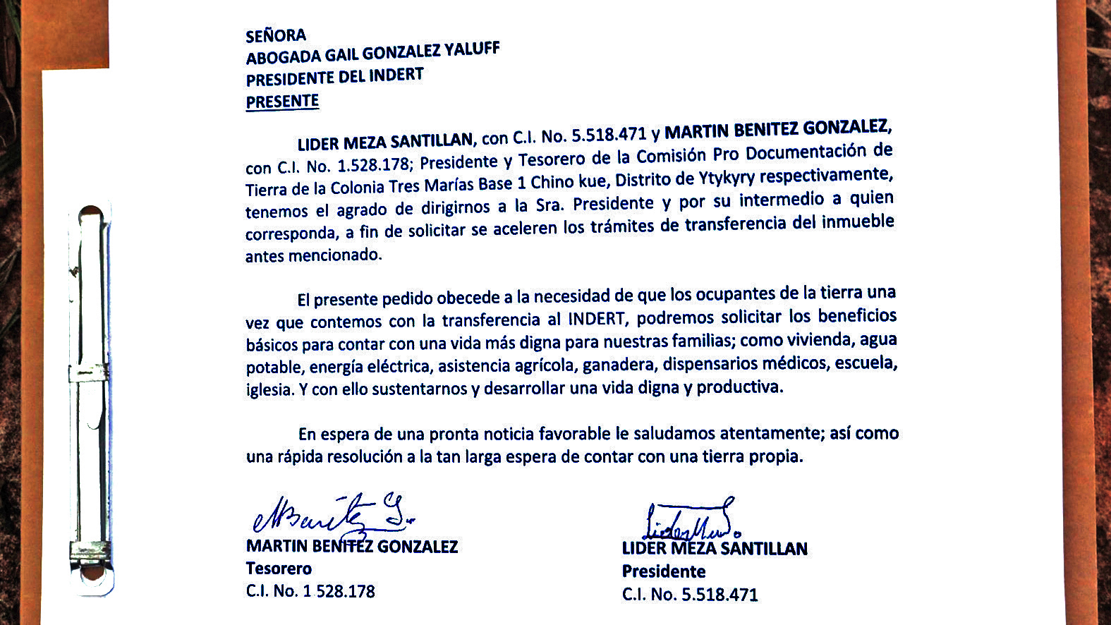 Campesinos de colonia Tres Marías piden al INDERT acelerar proceso de compra
