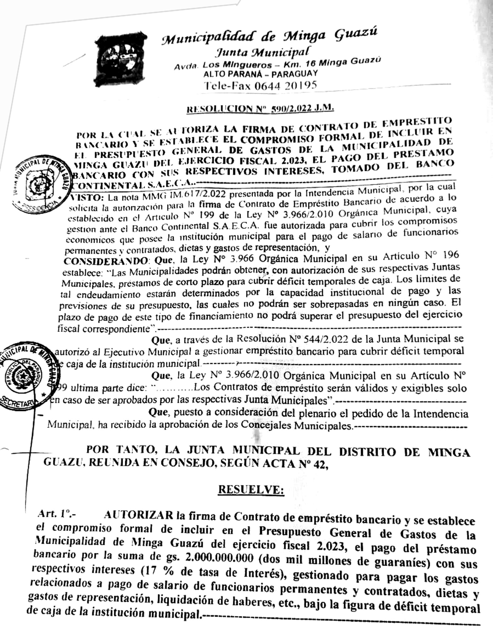 Minga Guazú: Con préstamos, pagarán salarios, dietas y aguinaldo