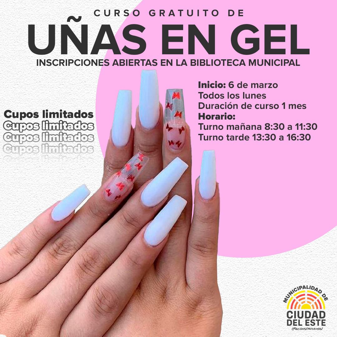 Curso de esculpida de uñas en  la biblioteca municipal de CDE