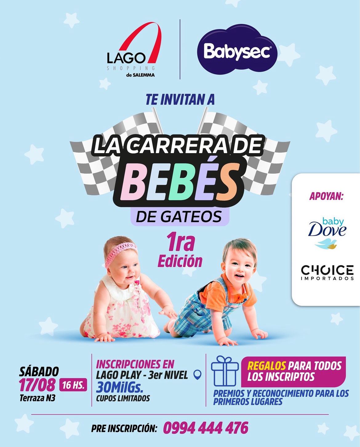 Lago Shopping será sede de la 1ª Carrera de Gateo de Bebés
