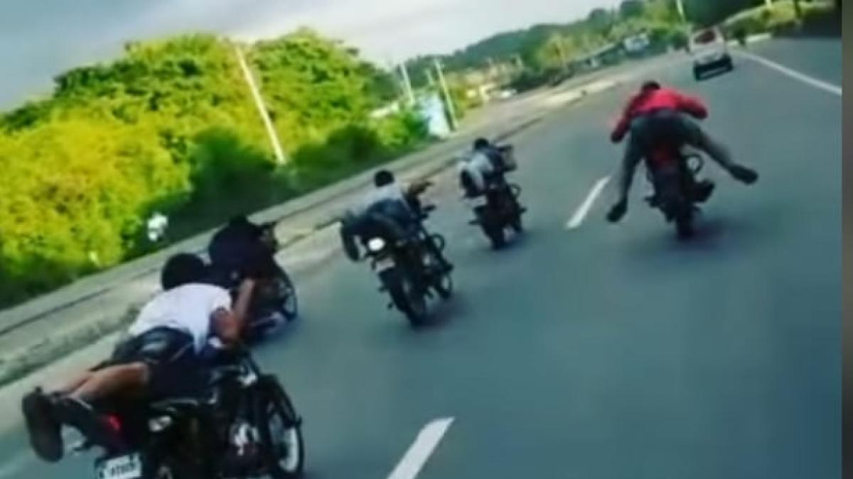 Vecinos preocupados por carreras de motos en la Ruta PY02, en Minga Guazú